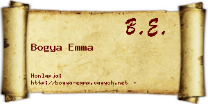 Bogya Emma névjegykártya